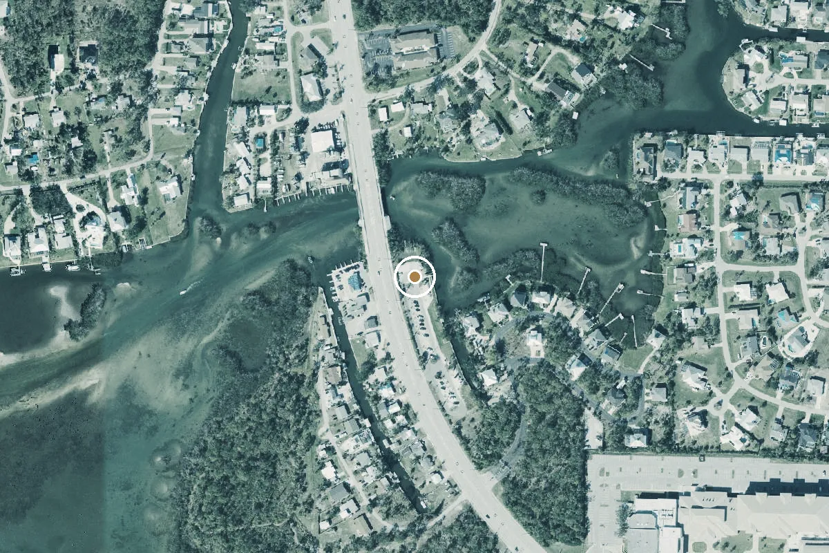 Aerial view of Ainger Creek Park Boat Ramp