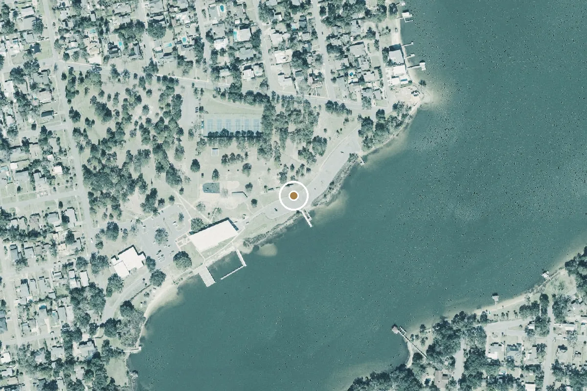 Aerial view of Bayview Park Paddlecraft Launch Dock