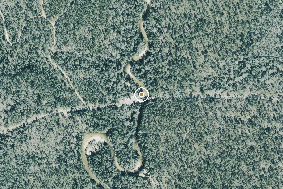 Aerial view of Blackwater River State Forest - Big Juniper Creek - Red Rock Road Canoe Access