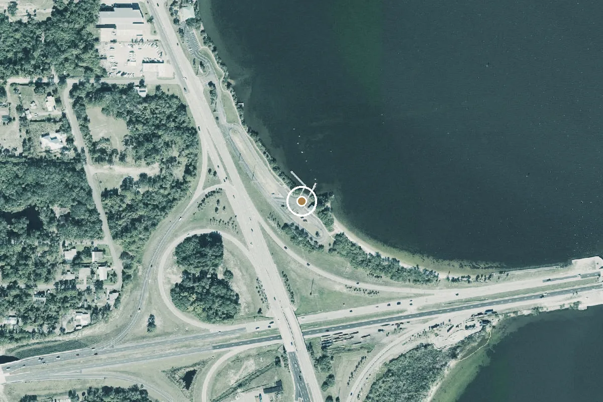 Aerial view of Brevard POW/MIA Park (Pineda Landing)