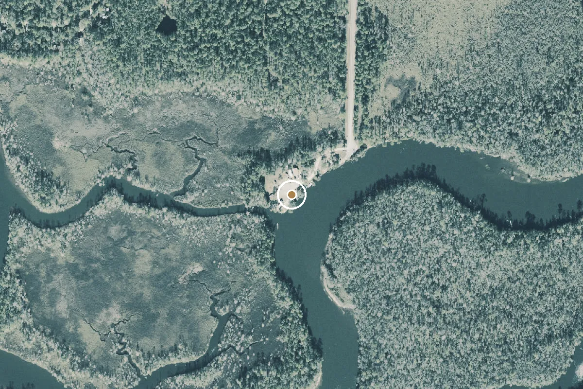 Aerial view of Brown's Fish Camp