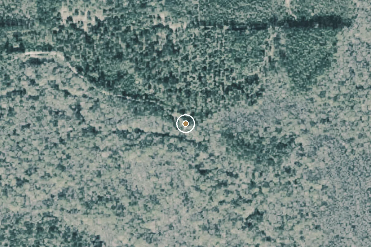 Aerial view of Bruce Creek Landing Public Boat Ramp (aka Camp House Landing)