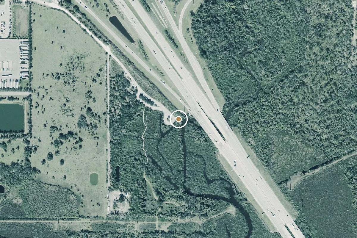 Aerial view of Caloosahatchee Creeks Preserve Canoe Launch