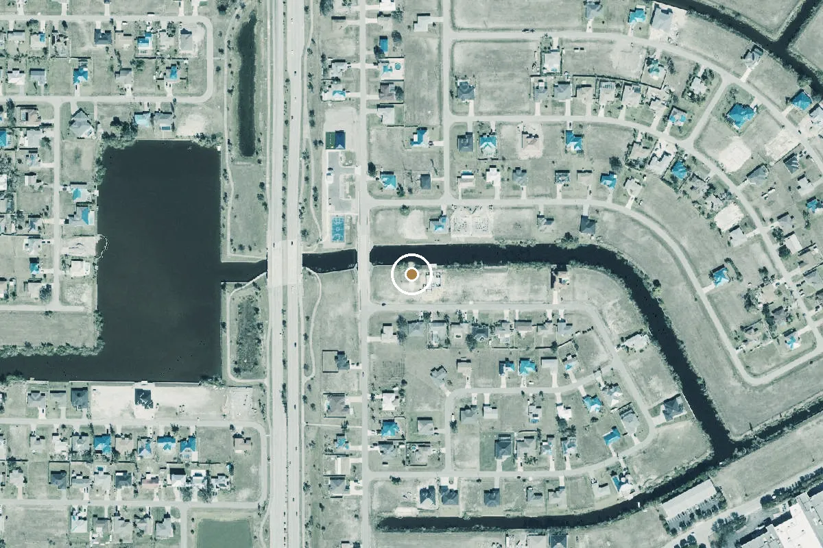 Aerial view of City of Cape Coral - Primitive Boat Ramp - 1609 NE 12th Street