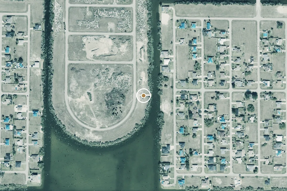 Aerial view of City of Cape Coral - Primitive Boat Ramp - 2119 NE 12th Avenue