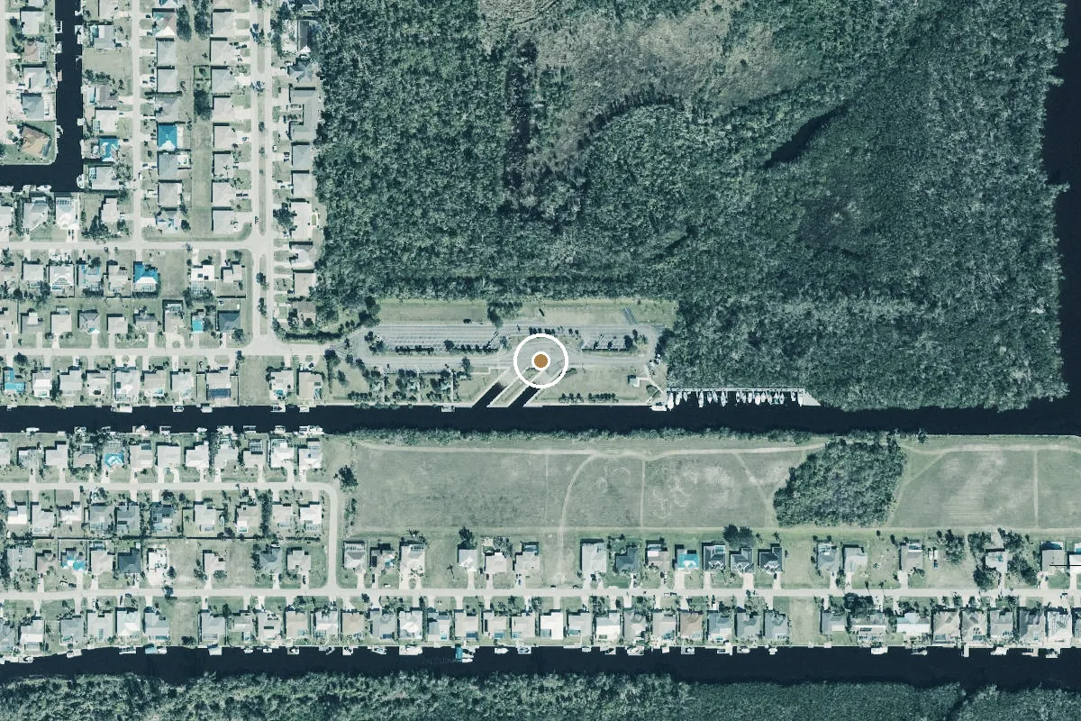 Aerial view of City of Cape Coral - Rosen Park Public Boat Ramp