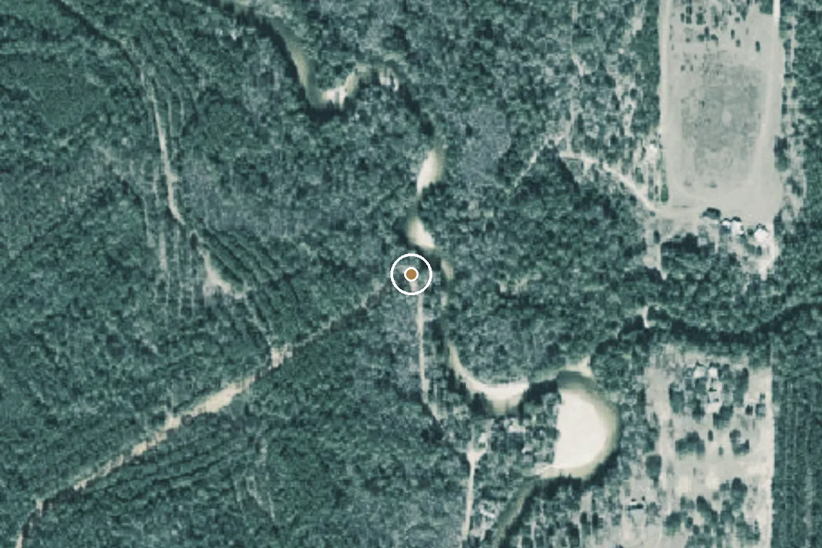 Aerial view of Coldwater Creek - Old Steel Bridge Access