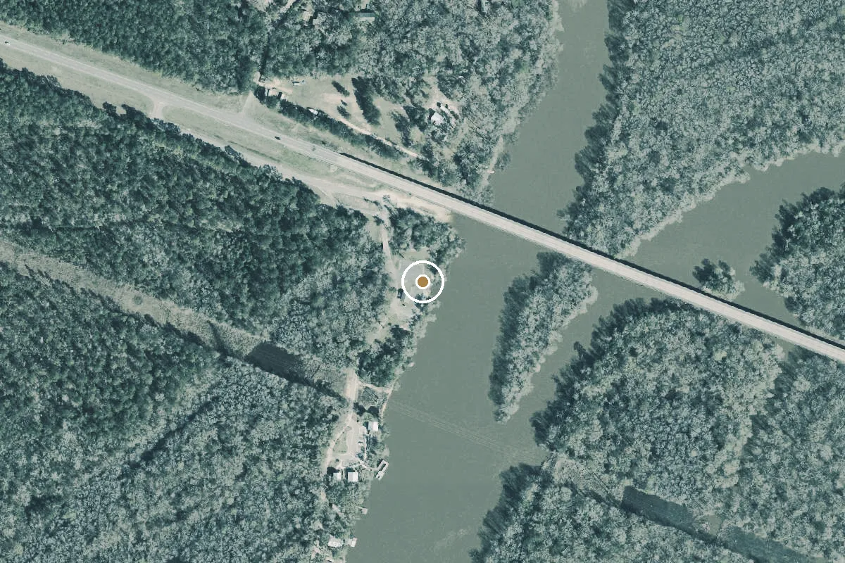 Aerial view of Cowford Public Boat Ramp and Park (aka. Ebro / Bruce Landing)