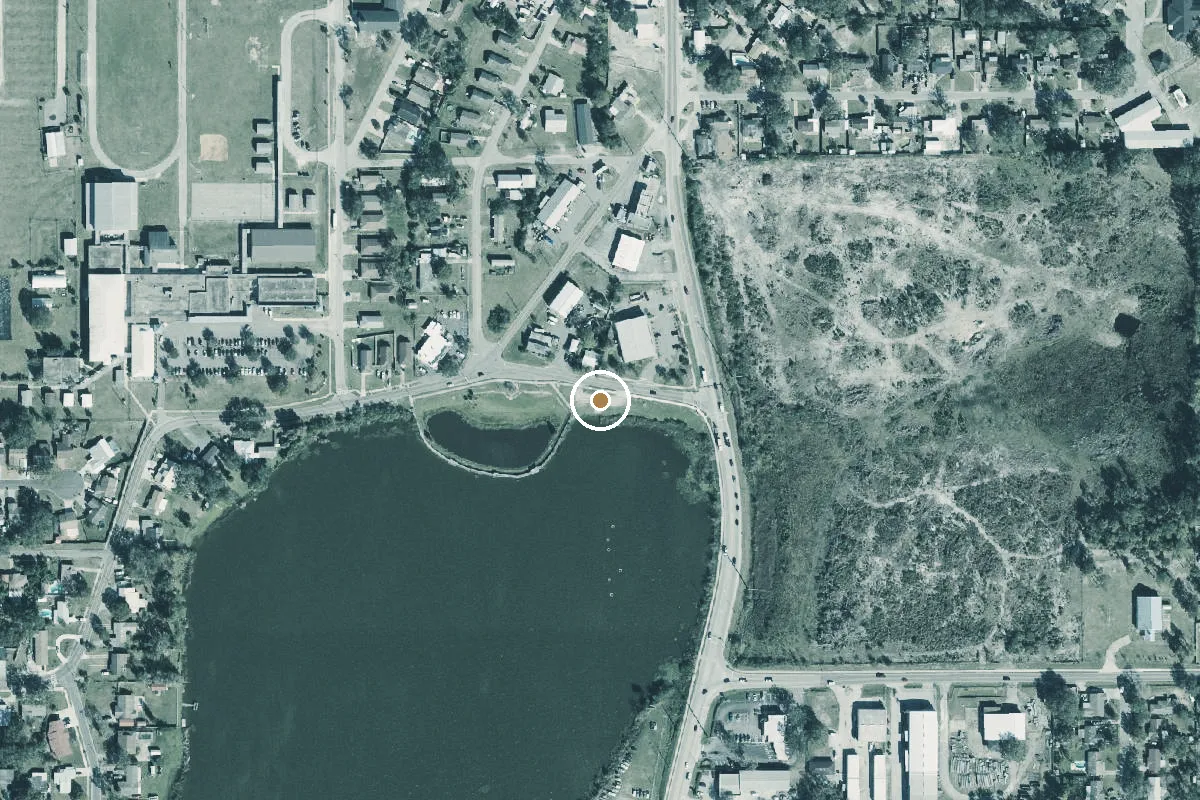 Aerial view of Crystal Lake Public Boat Ramp