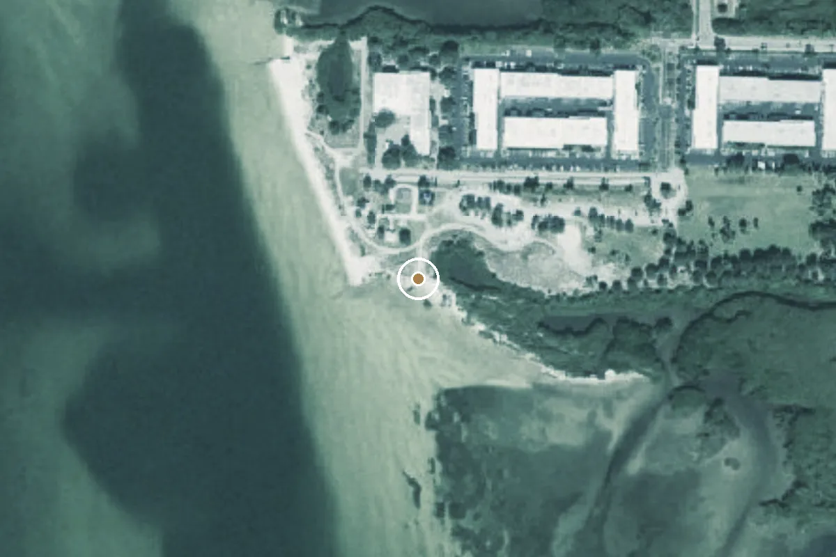 Aerial view of Cypress Point Park Paddlecraft Launch