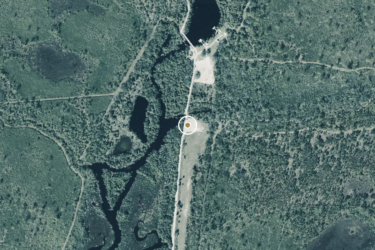 Aerial view of Deer Prairie Creek Preserve Downstream Kayak Launch