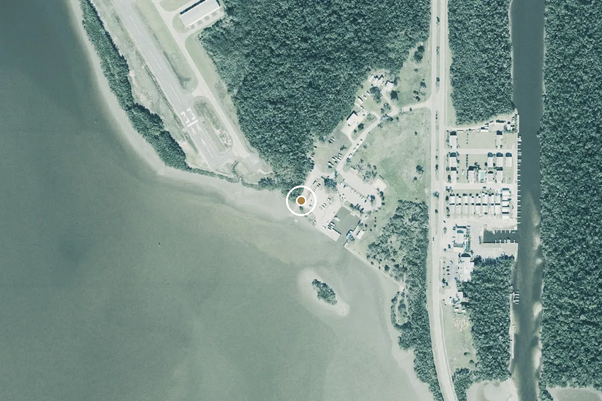 Aerial view of Everglades National Park - Gulf Coast Visitor Center - Canoe/Kayak Launch