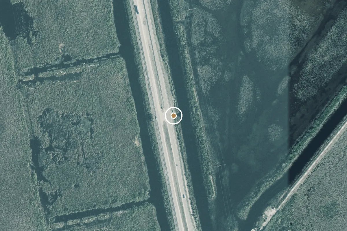 Aerial view of Everglades WMA - Highway 27 (Mile 35.2) - aka. Bergeron's