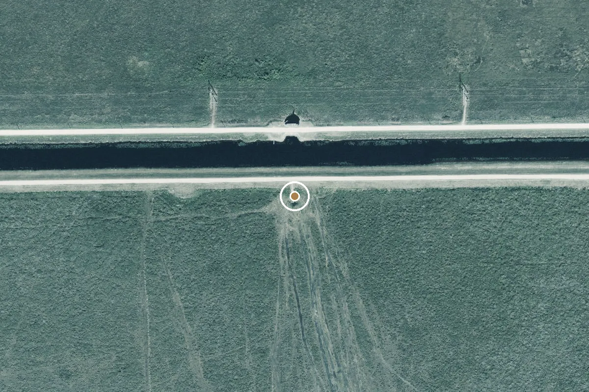 Aerial view of Everglades WMA - Levee 5 Airboat/Buggy Ramp at 11 Miles (#021)