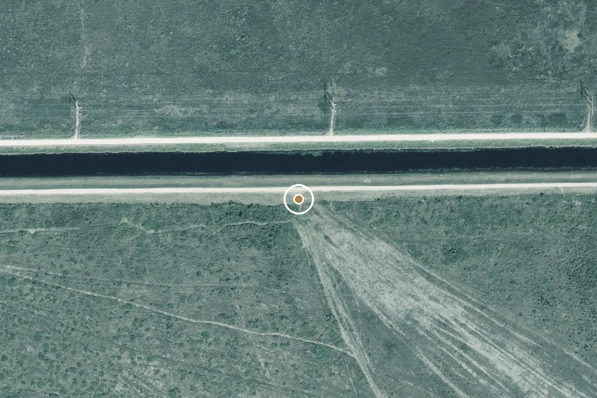 Aerial view of Everglades WMA - Levee 5 Airboat/Buggy Ramp at 13 Miles