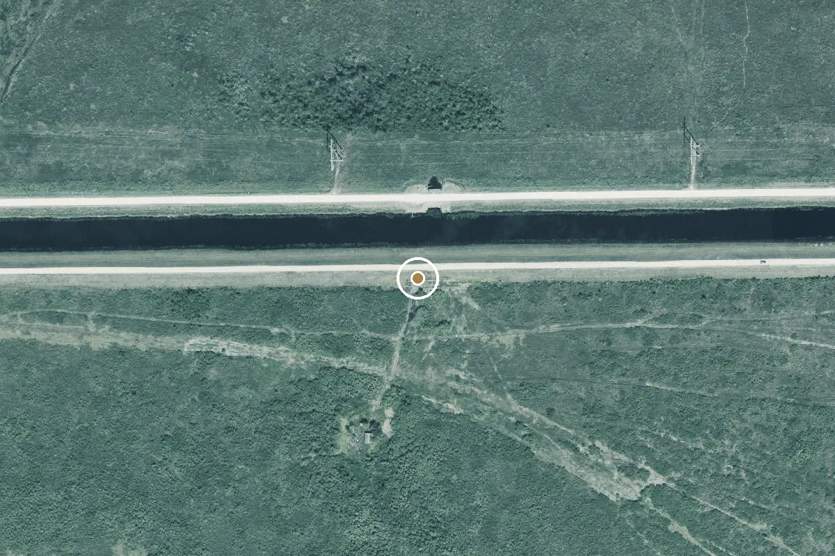 Aerial view of Everglades WMA - Levee 5 Airboat/Buggy Ramp at 14 Miles