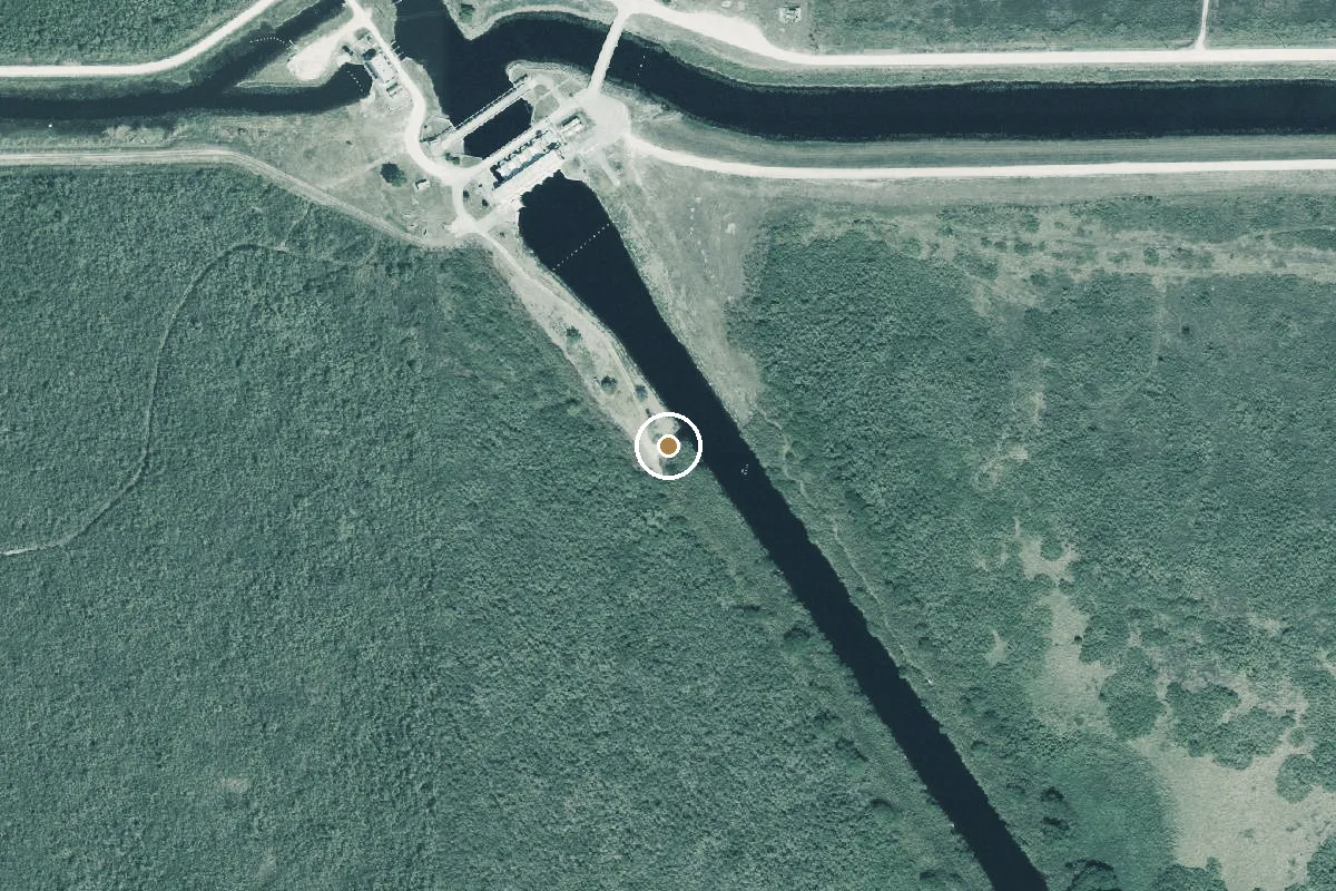 Aerial view of Everglades WMA - Miami Canal Boat Ramp South of S-8