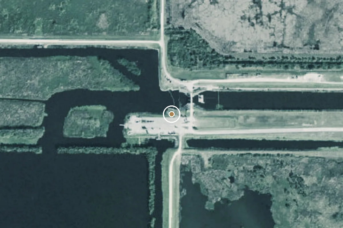 Aerial view of Fellsmere Grade Recreation Area (St. Johns Stick Marsh) Airboat Ramp