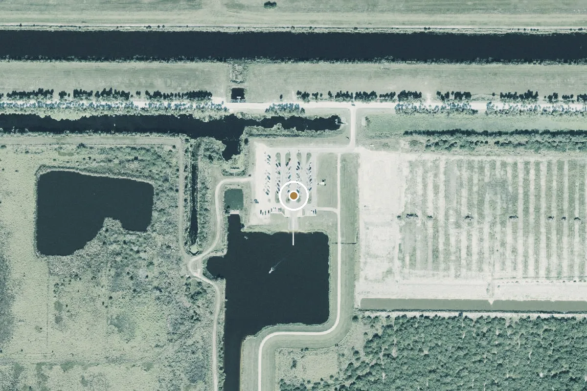 Aerial view of Fellsmere Headwaters Lake Boat Ramp