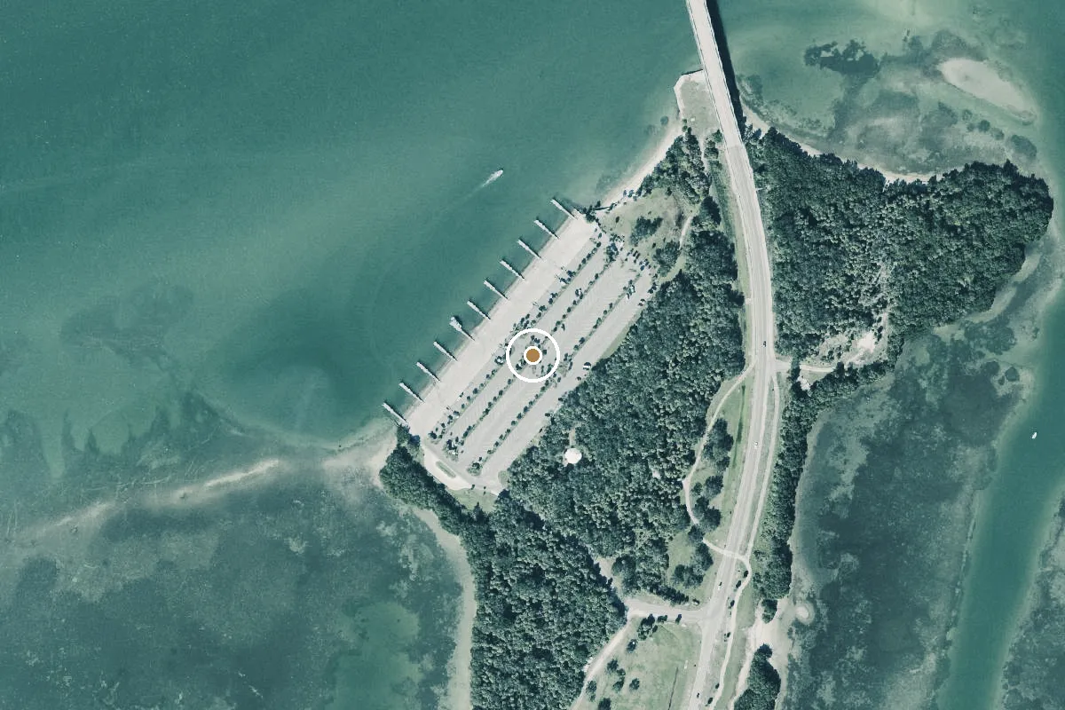 Aerial view of Fort Desoto Park Boat Ramp