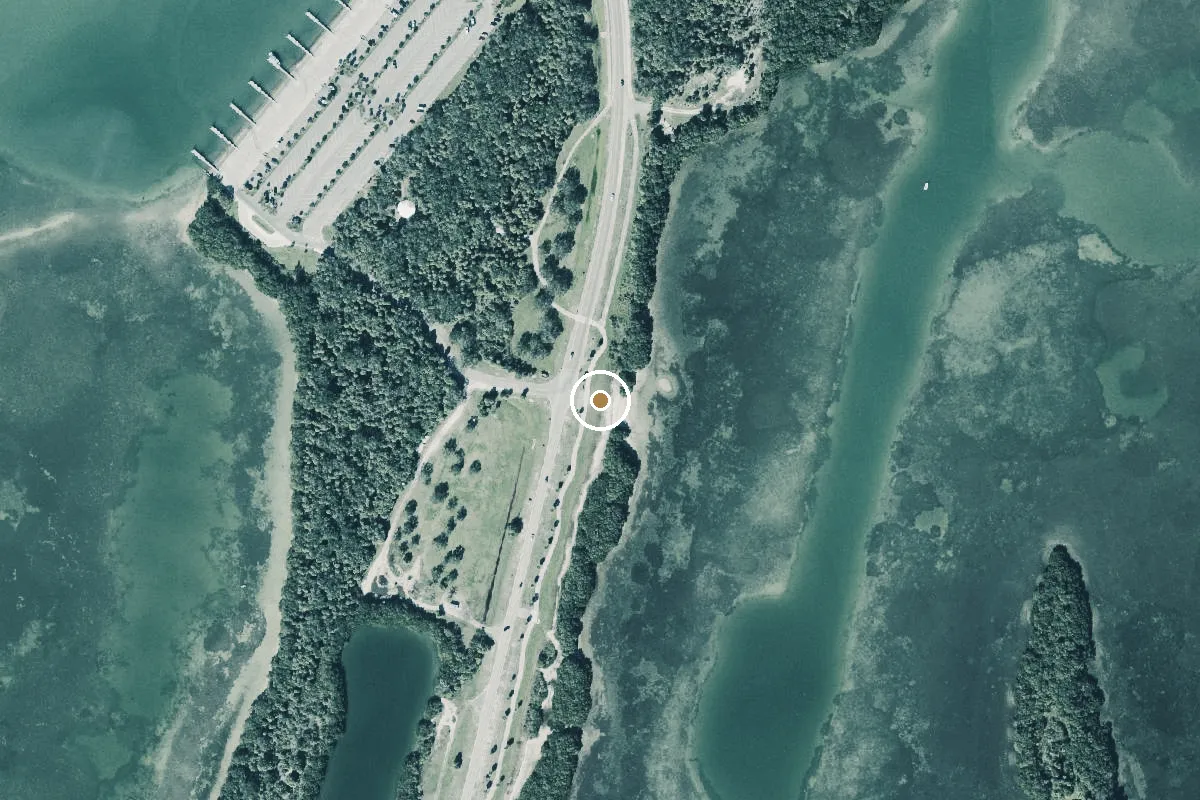 Aerial view of Fort Desoto Park - Madelaine Key Paddlecraft Access - North