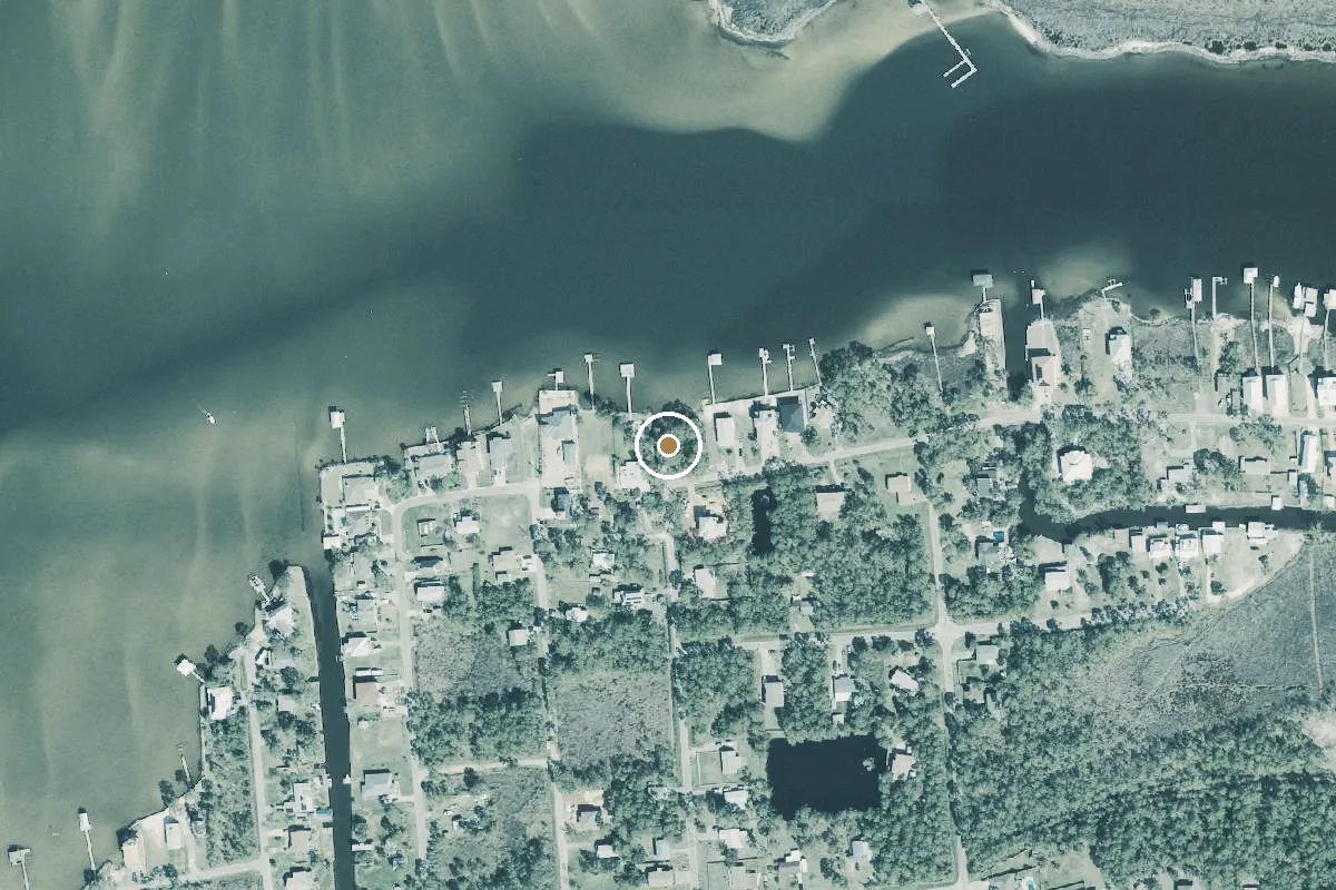 Aerial view of Galvez Road Primitive Launch Site (Not Recommended)