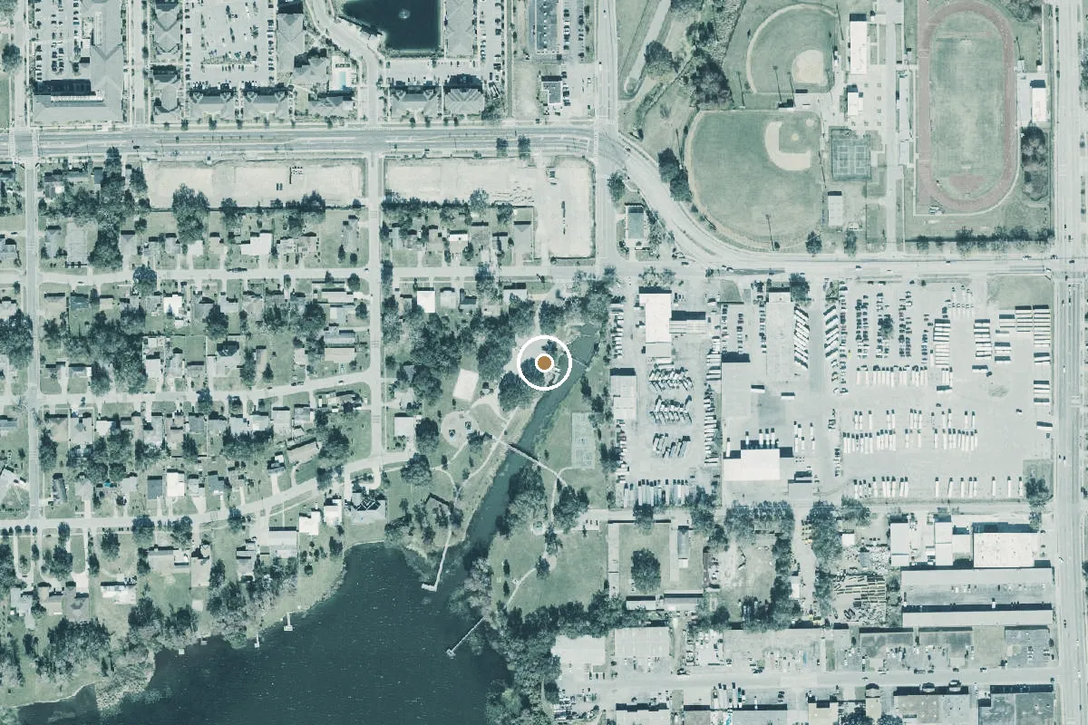 Aerial view of George Barker Jr. Park Clear Lake Boat Ramp