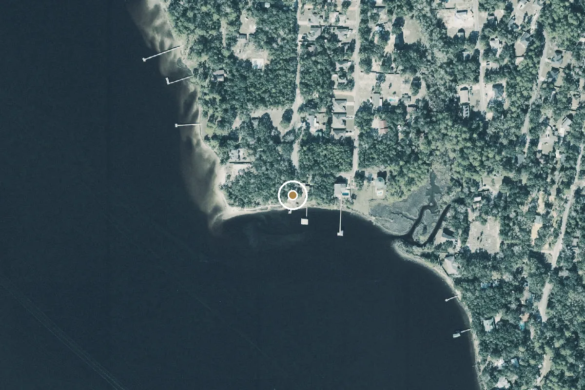 Aerial view of Holley Boat Ramp on Live Oak Street