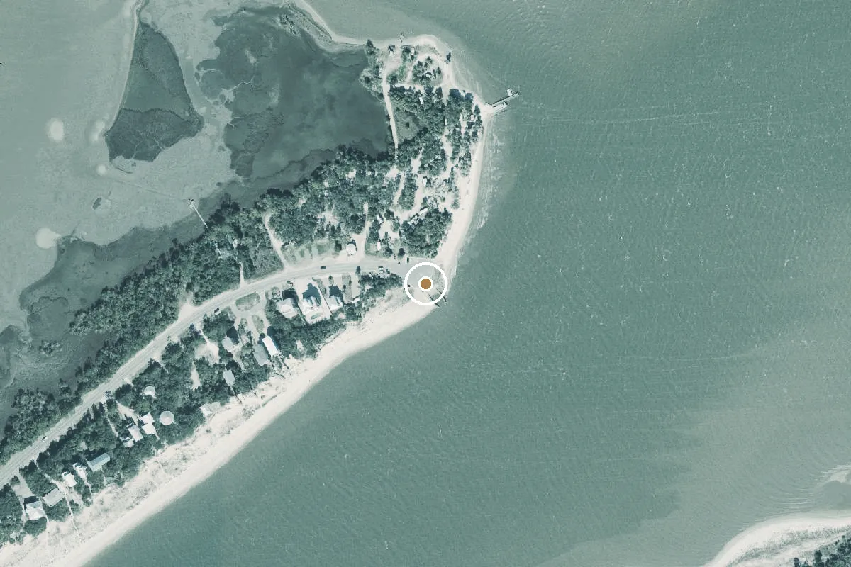 Aerial view of Indian Pass Beach Public Boat Ramp