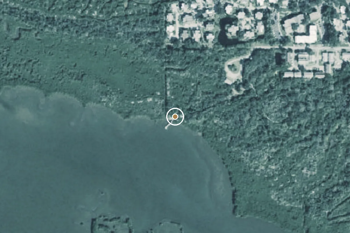 Aerial view of Indian River Lagoon Preserve Park Kayak Beach (Long Portage)