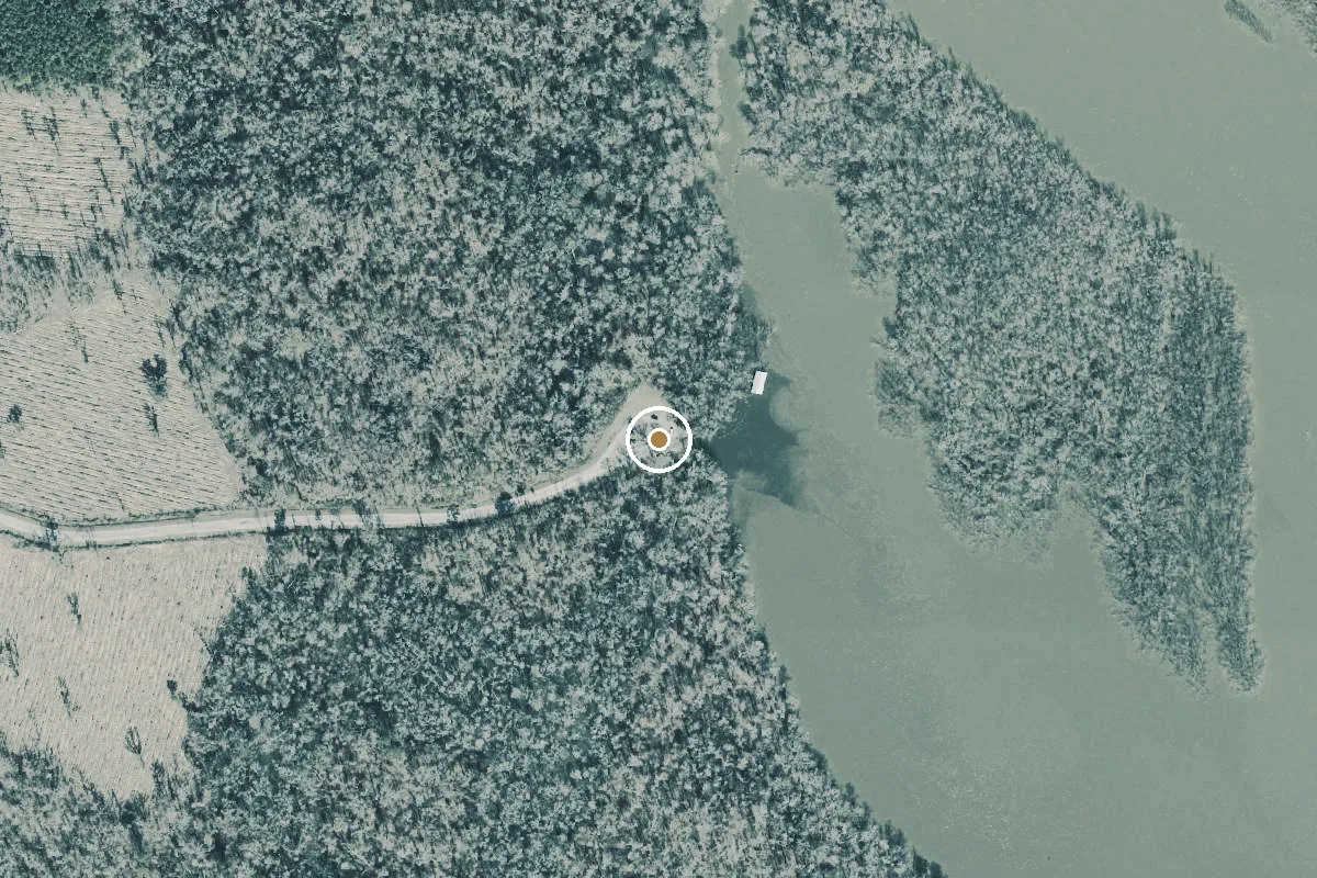 Aerial view of Iola Landing Public Boat Ramp