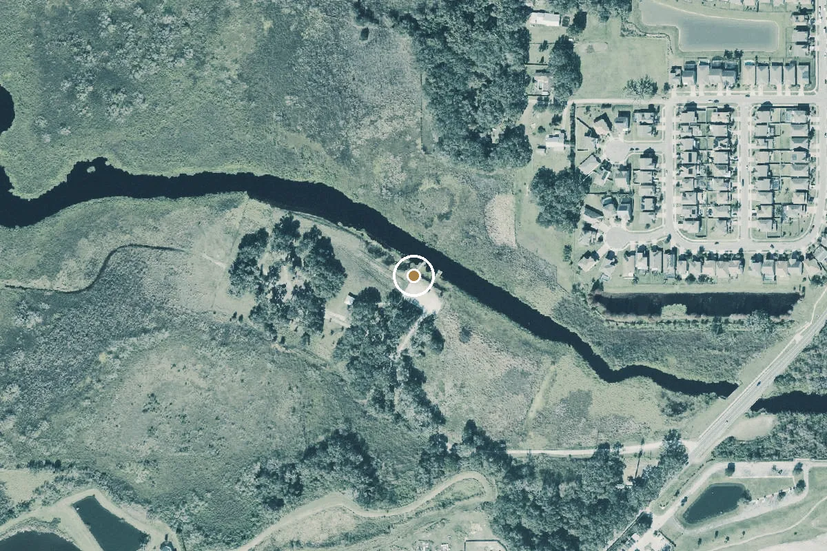 Aerial view of Johns Lake Conservation Area - Canoe/Kayak Launch Dock
