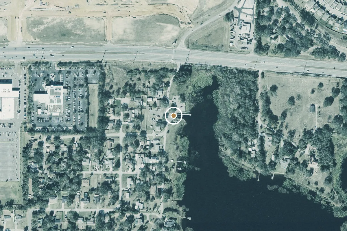 Aerial view of John's Lake Public Boat Ramp