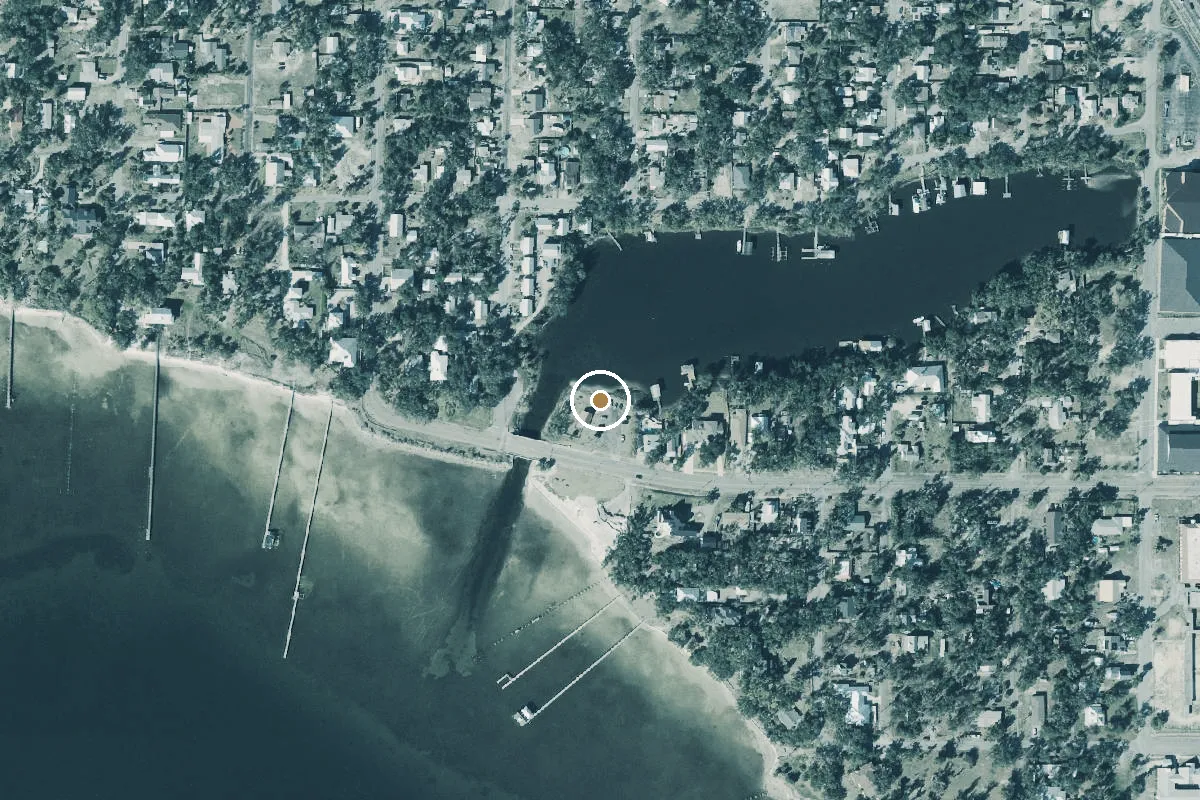 Aerial view of Lake Huntington Park Primitive Boat Launch
