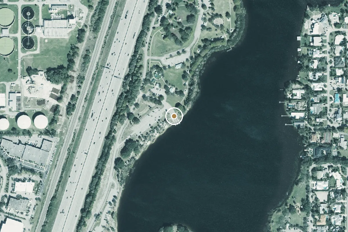 Aerial view of Lake Ida West Park Boat Ramp