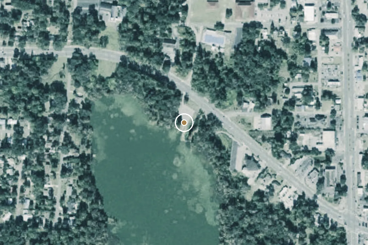 Aerial view of Lake Montgomery Park Fish Management Area Boat Ramp