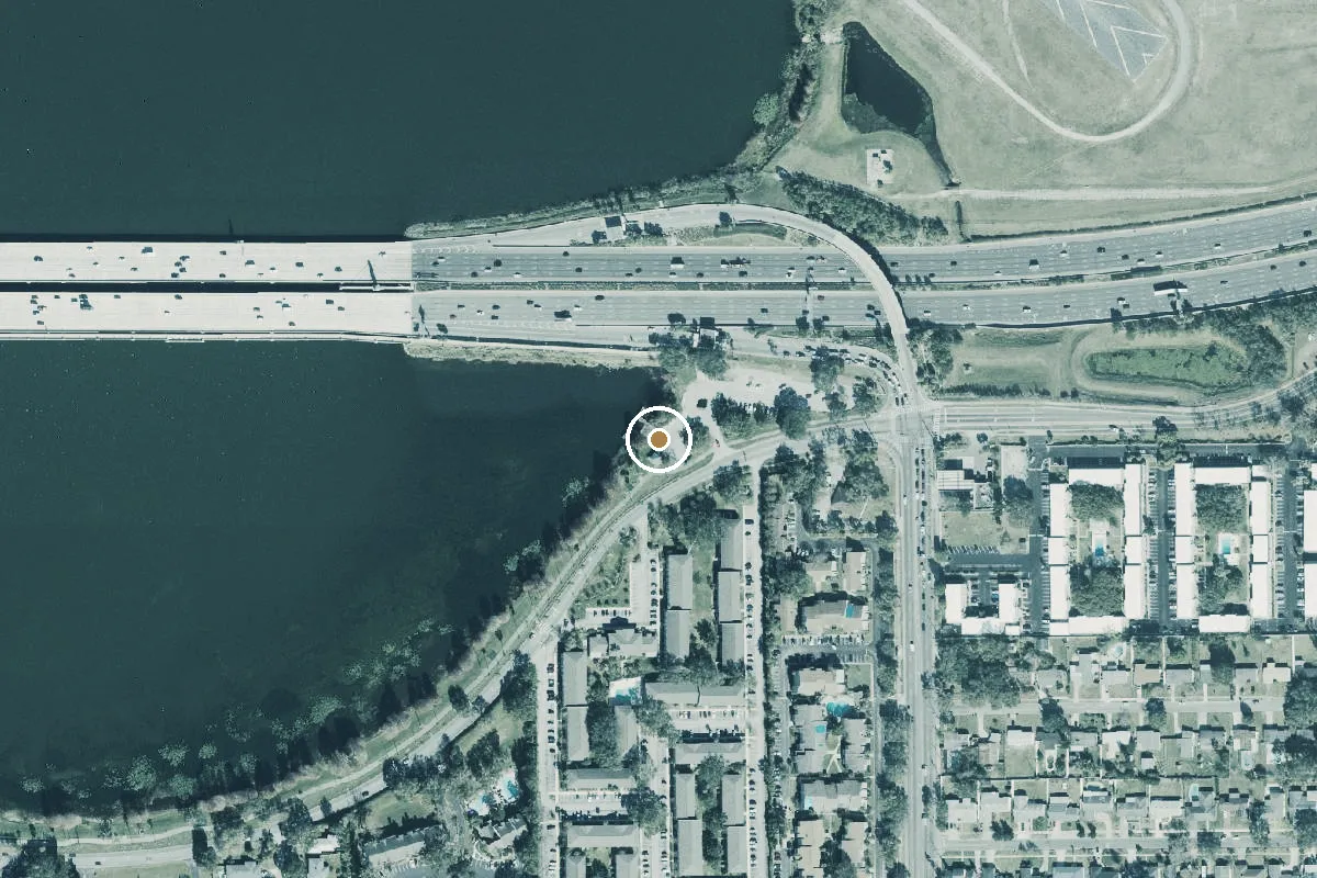 Aerial view of Lake Underhill Park Boat Ramp