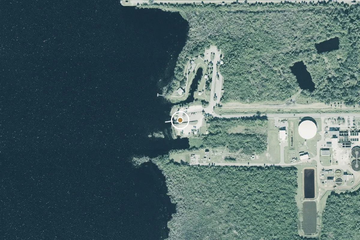 Aerial view of Lake Washington Park Public Boat Ramp