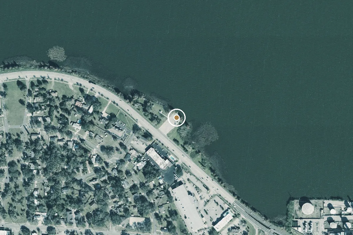 Aerial view of Lakeland Sertoma Park on Lake Parker