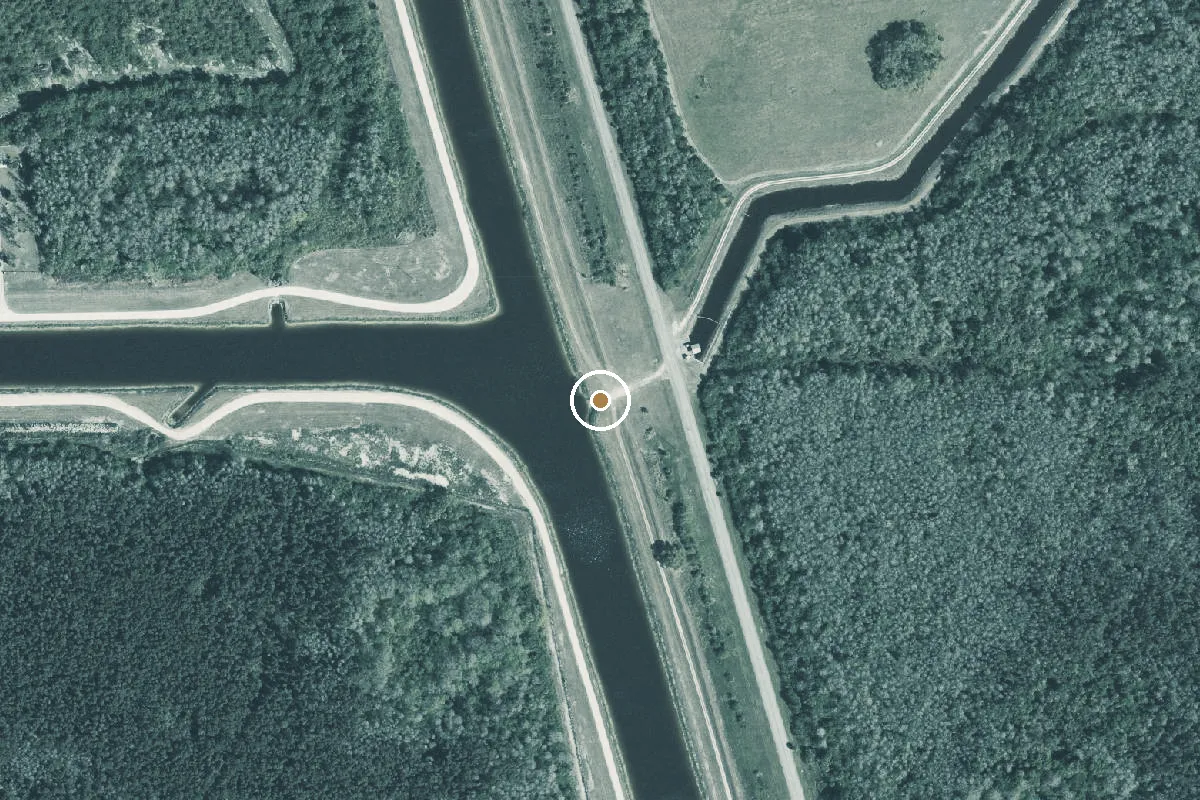 Aerial view of Levee 28 Interceptor Canal north of S-190 - Primitive Boat Ramp