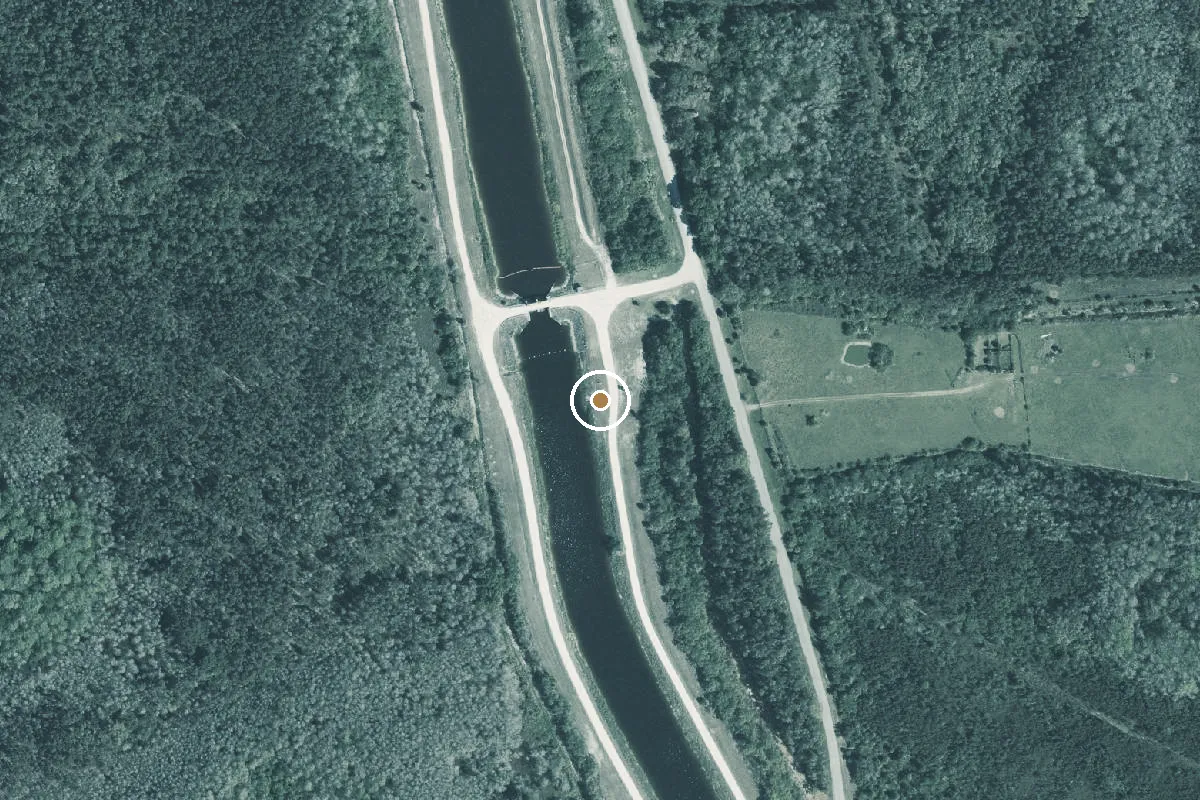 Aerial view of Levee 28 Interceptor Canal Primitive Public Boat Ramp (south of S-190)