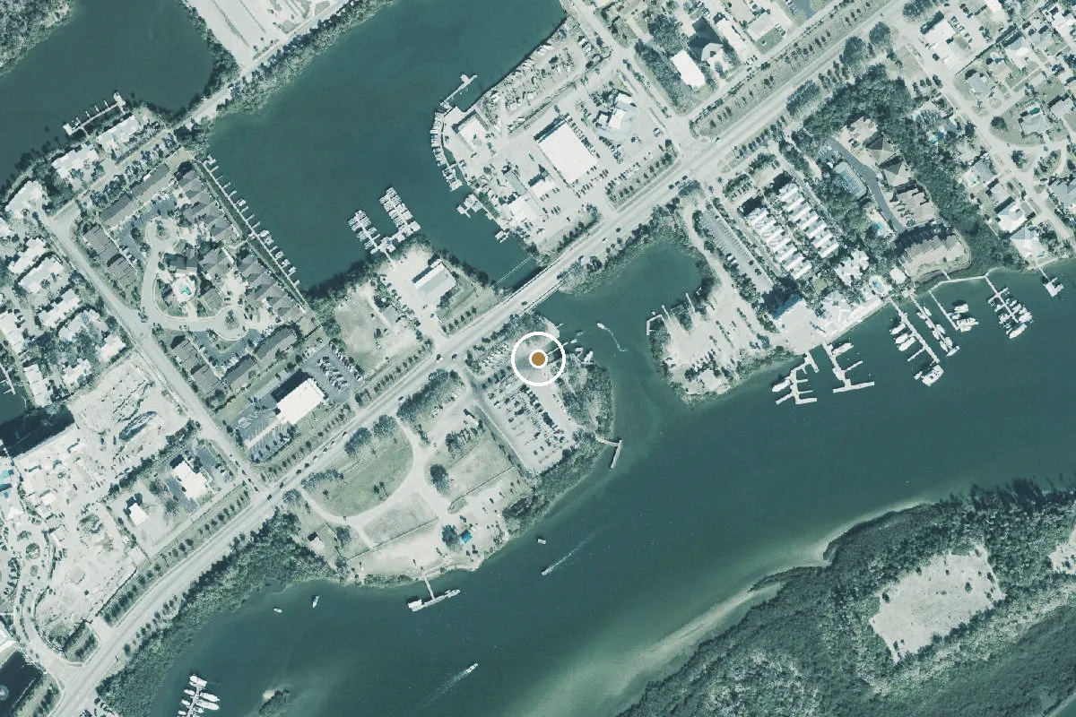 Aerial view of North Causeway Boat Ramp (West)