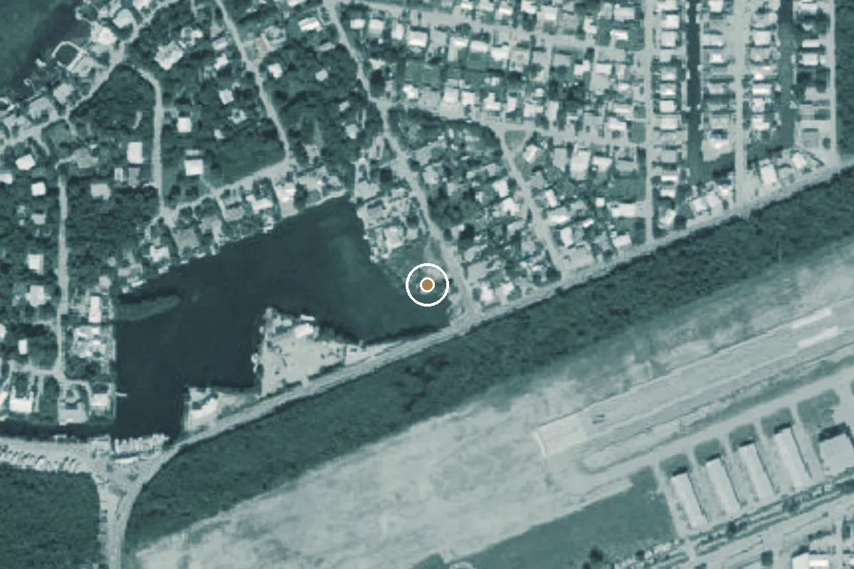 Aerial view of North Marathon Shores Public Boat Ramp (aka. Dodge Lake)