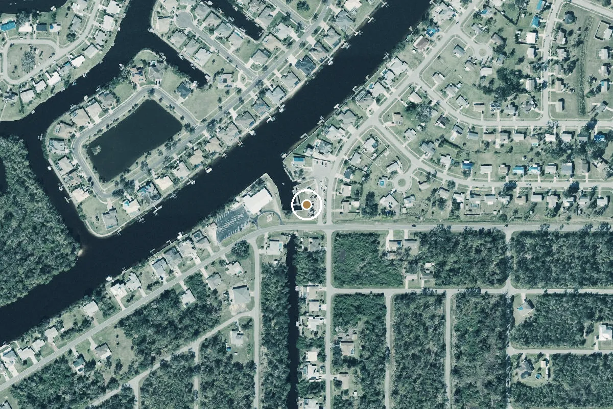 Aerial view of North Port Blueways - North Port Marina Park - Kayak Launch Dock