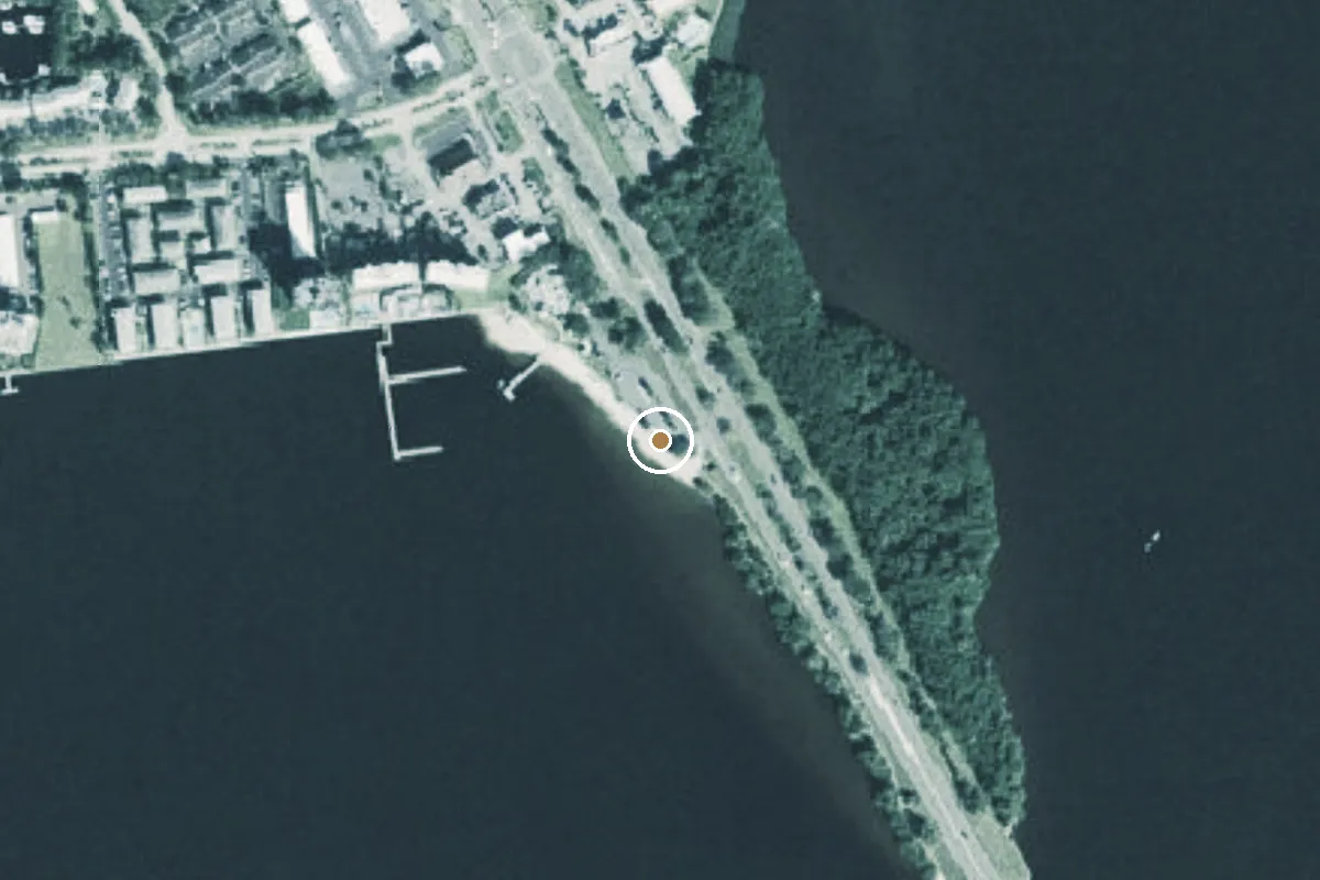 Aerial view of North Shore Park Kayak Beach (North Ft. Myers - Caloosahatchee River)
