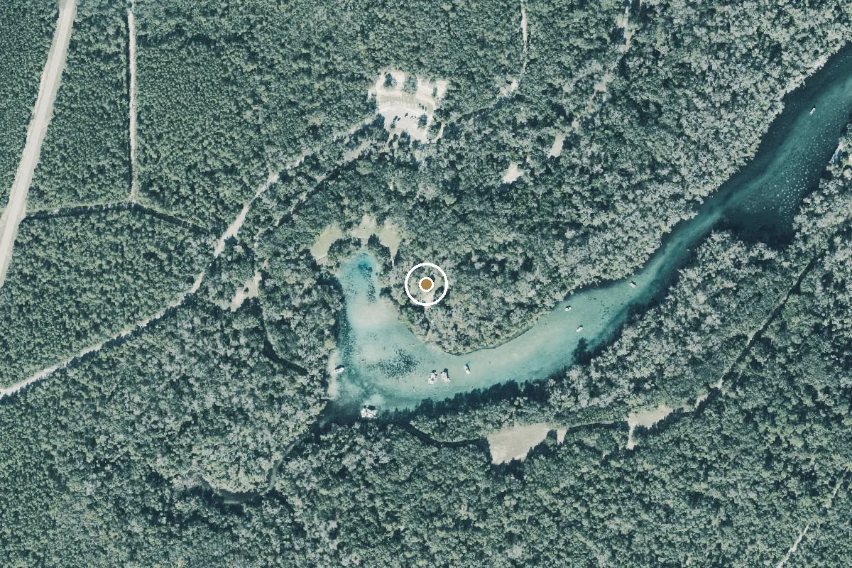 Aerial view of Ocala National Forest - Silver Glen Springs Recreation Area - Paddlecraft Launch