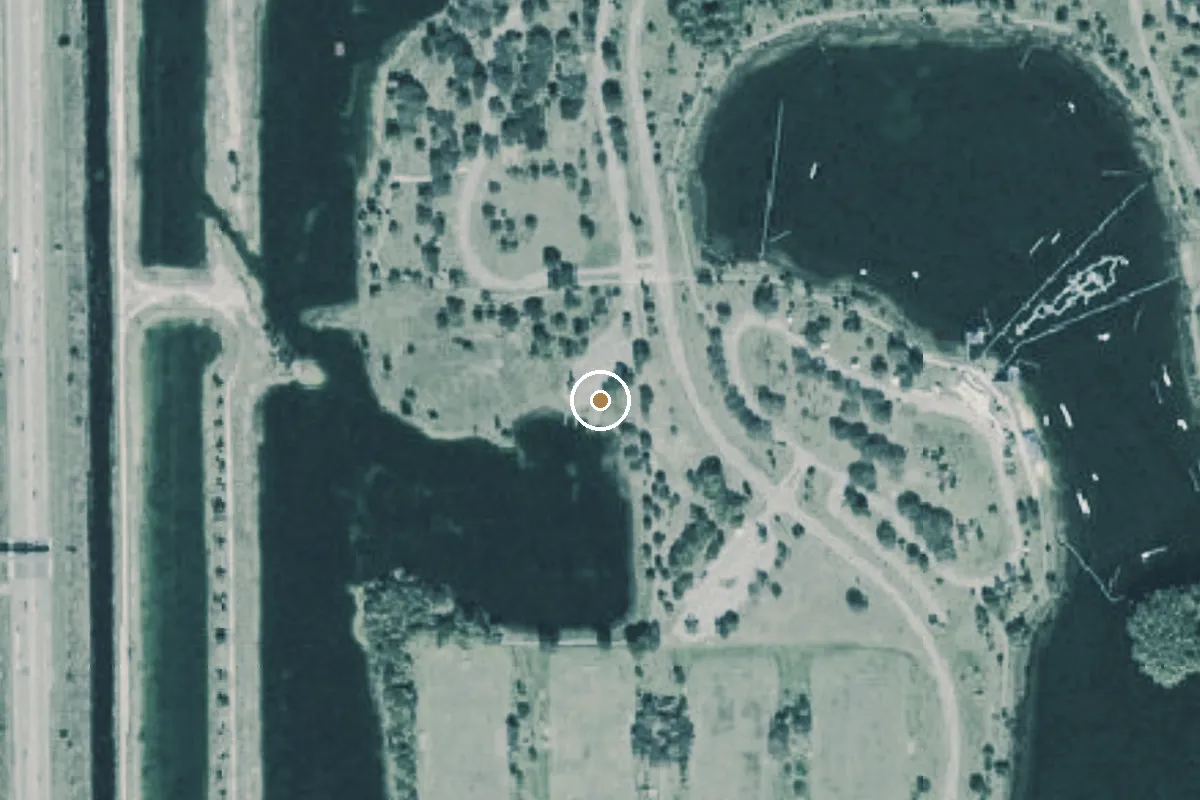 Aerial view of Okeeheelee Park Water Ski Lake Boat Ramp (Permit Required)