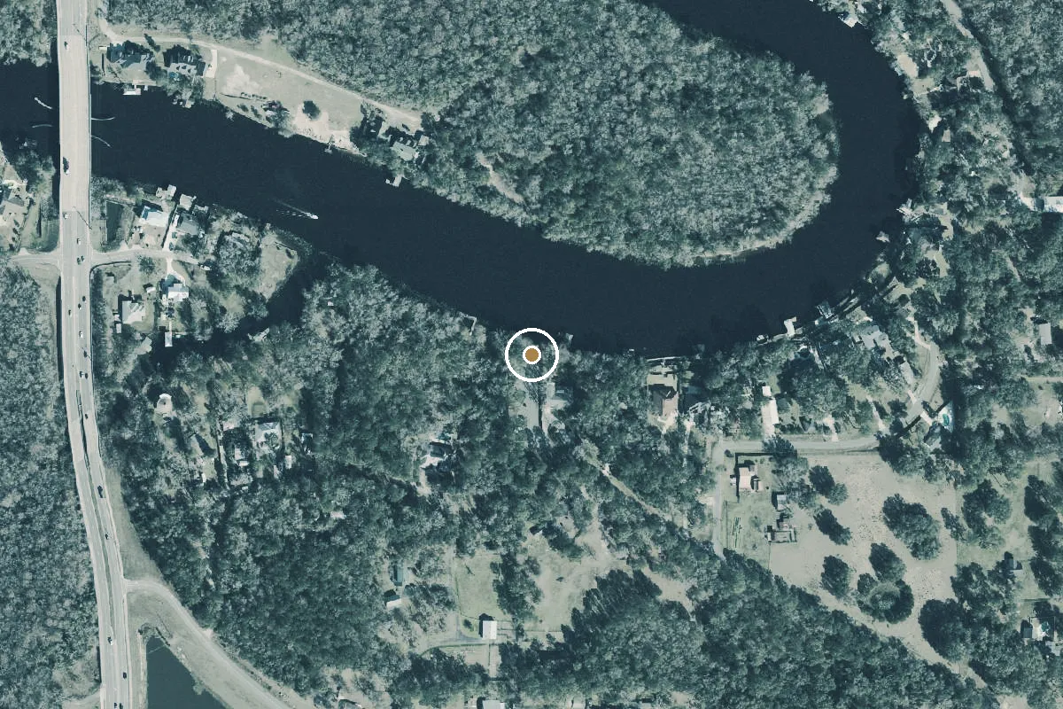 Aerial view of Old Ferry Public Boat Ramp (aka. Rideout Ferry)