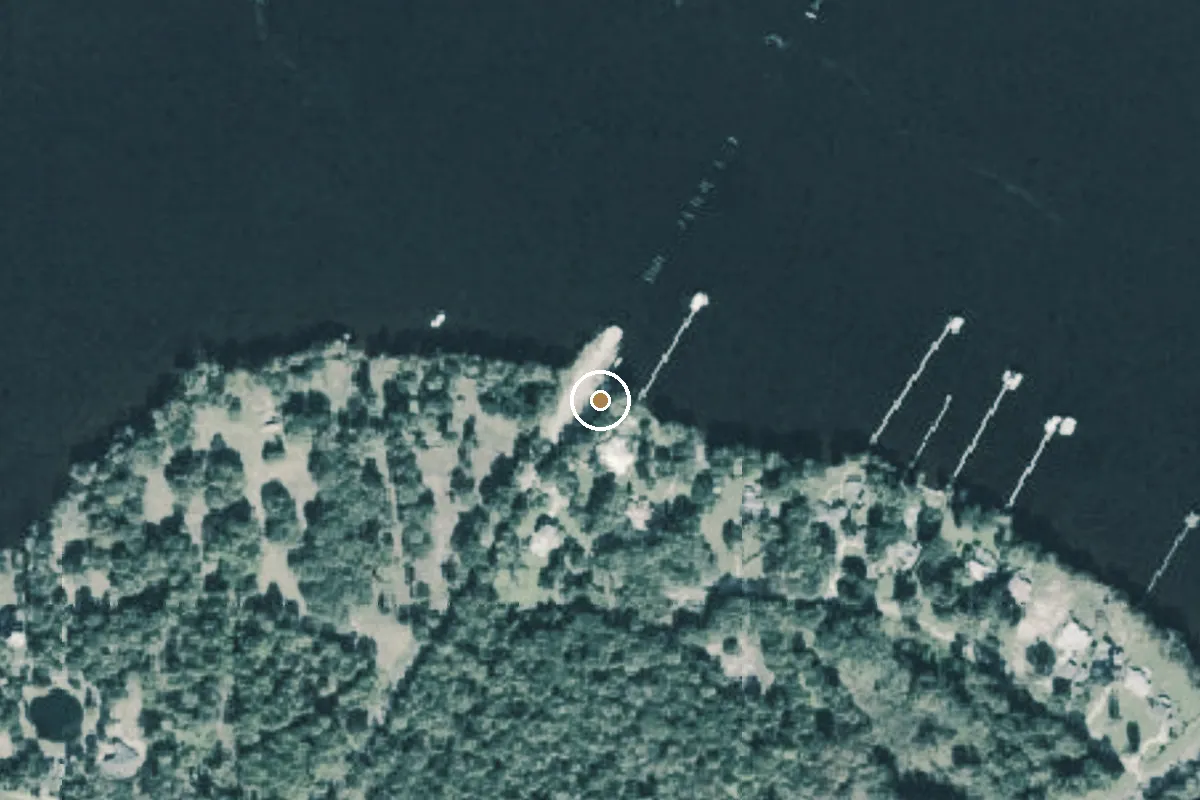 Aerial view of Old Shand's Bridge Public Boat Ramp (shallow water)