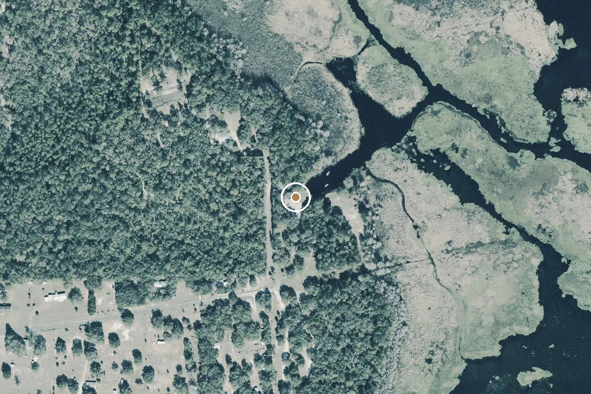 Aerial view of Orange Springs Public Boat Ramp